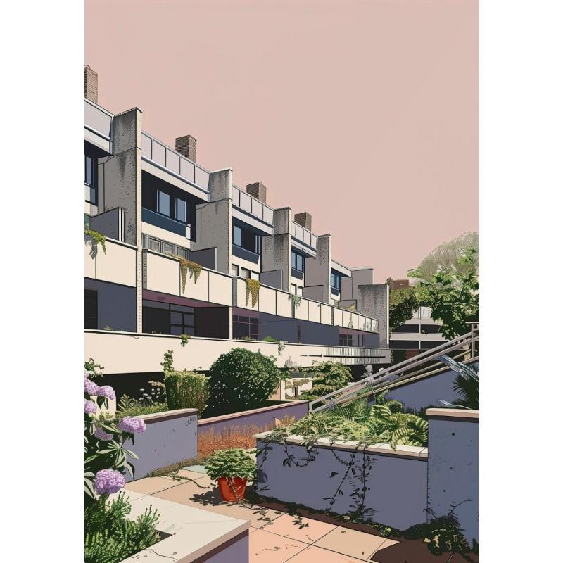 

Medieval Modern Minimalist Manor Tower Architecture Retro Poster Canvas Paintings Wall Art Pictures Home Decor 21cm×30cm NoFrame