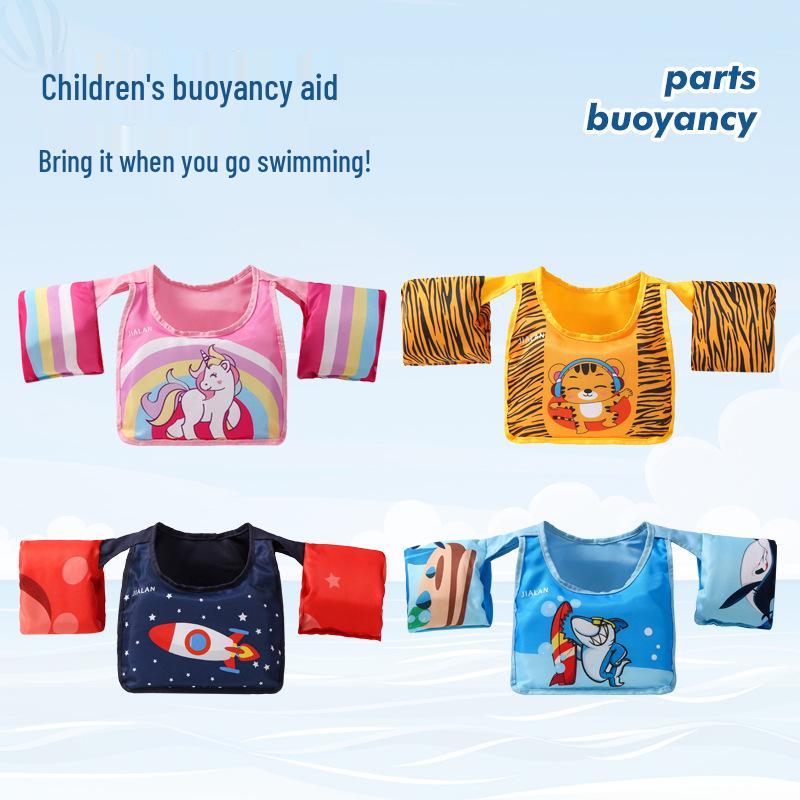 Cartoon Kids' Swimsuit & Water Play Gear: Armbands, Floats, Swim Rings, Life Jackets, Water Sleeves, Buoyancy Vests.