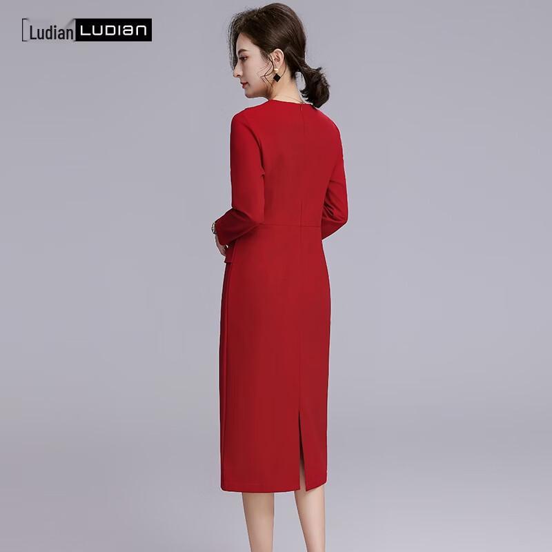 LUDIan Damen V-Ausschnitt Faux Zweiteiler Brautmutterkleid