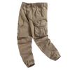 Men's Solid Color Safari Style Casual Pants Fashion Multi-Pockets Zipper Fly Full Length Trouses Men Breathable Jogging Pants