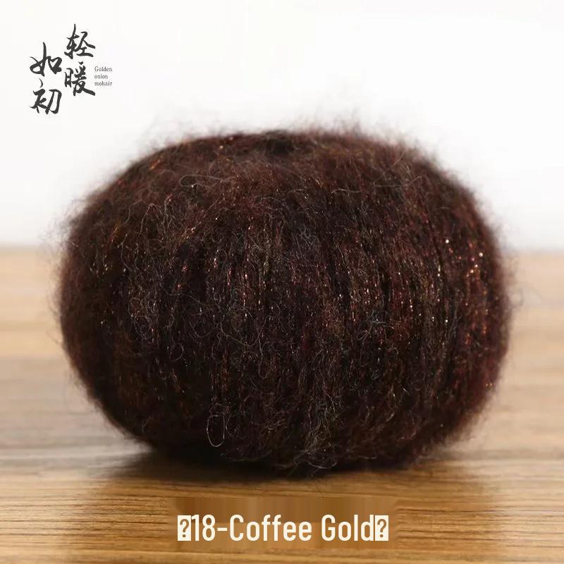 Hand-Knitted Glitter Mohair Wool Sweater and Scarf Coat