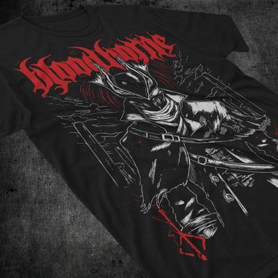 Unisexové herní tričko Bloodborne , Bloodborne Hunters Mark, Soulsborne