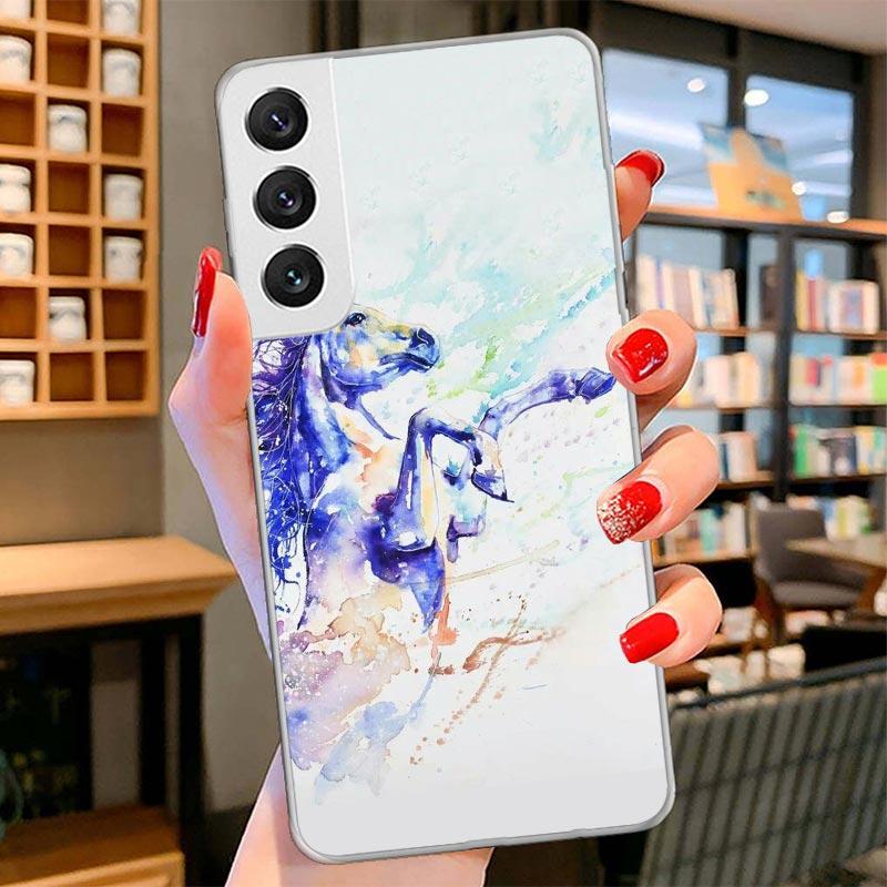 Animal Oil Painting Horse Cover Phone Case For Samsung Galaxy S26 S25 Edge S24 Ultra S23 S22 Plus S21 S20 FE Soft Fundas Shell G