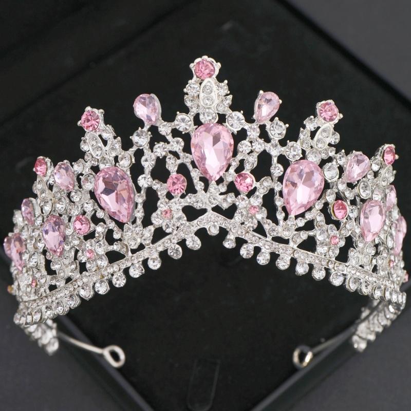 Barocke Kristall Diademe und Kronen Stirnband für Damen Strass-Abschlussball Diadem Braut Hochzeits-Haarschmuck Schmuck Krone Diadem
