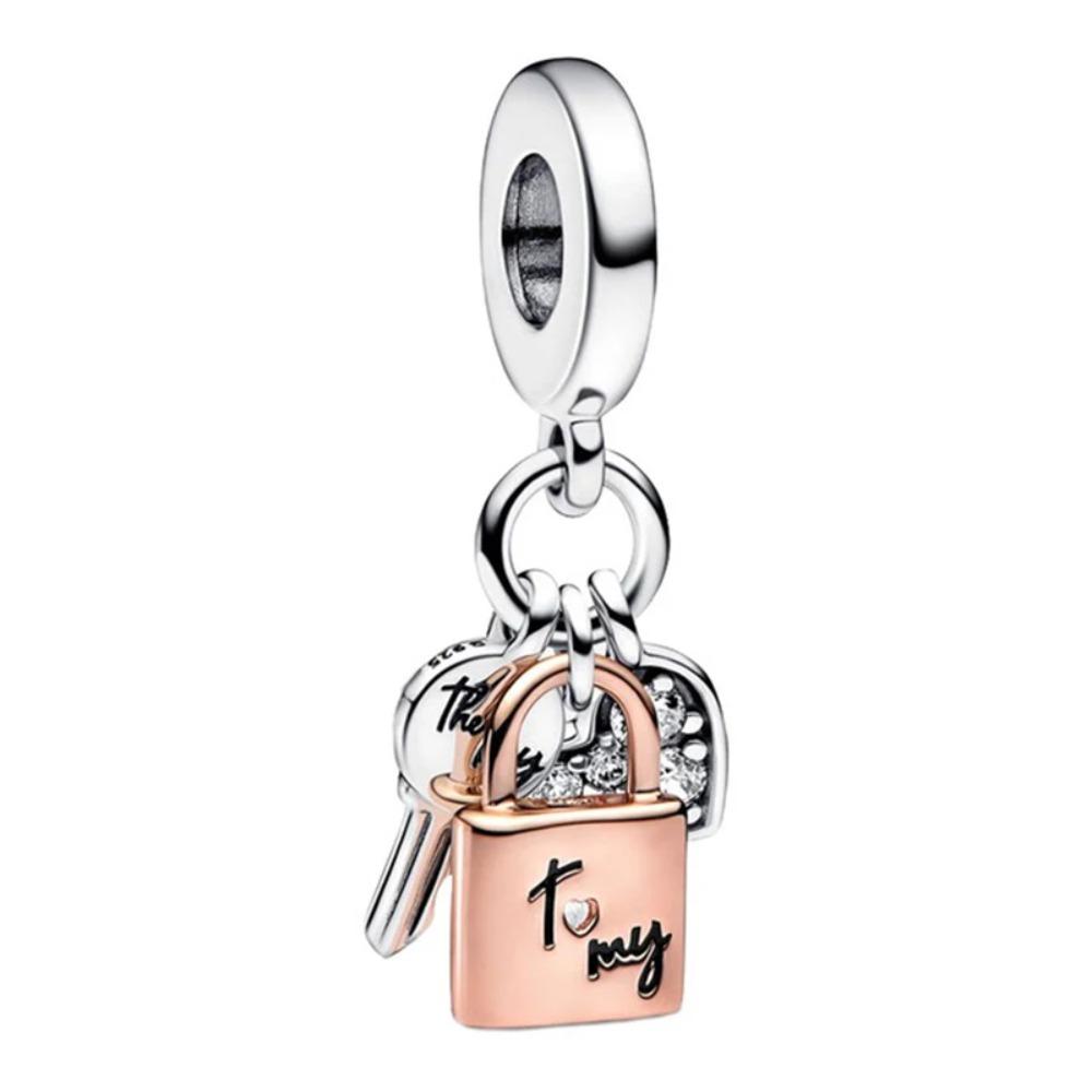 925 Silver Locks Keys Treasure Box Pendant Charm Bracelet Valentine Gift Jewelry Fashion New