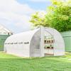 Tunnel Greenhouse, 18 m2, Door, 12 Windows with Mosquito Nets, 295 x 597 x 200 cm, White