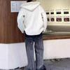 Vintage Casual Hooded Knitted Pullovers Men's Clothing Solid Color Autumn Winter Basic Loose Fashionable Metal Buckle Sweaters
