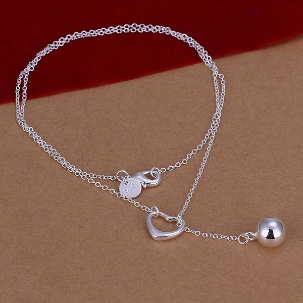 Silver Color Exquisite Noble Luxury Gorgeous Fashion Women Lady Charming Loving Drop Shot Necklace Silver Jewelry N164