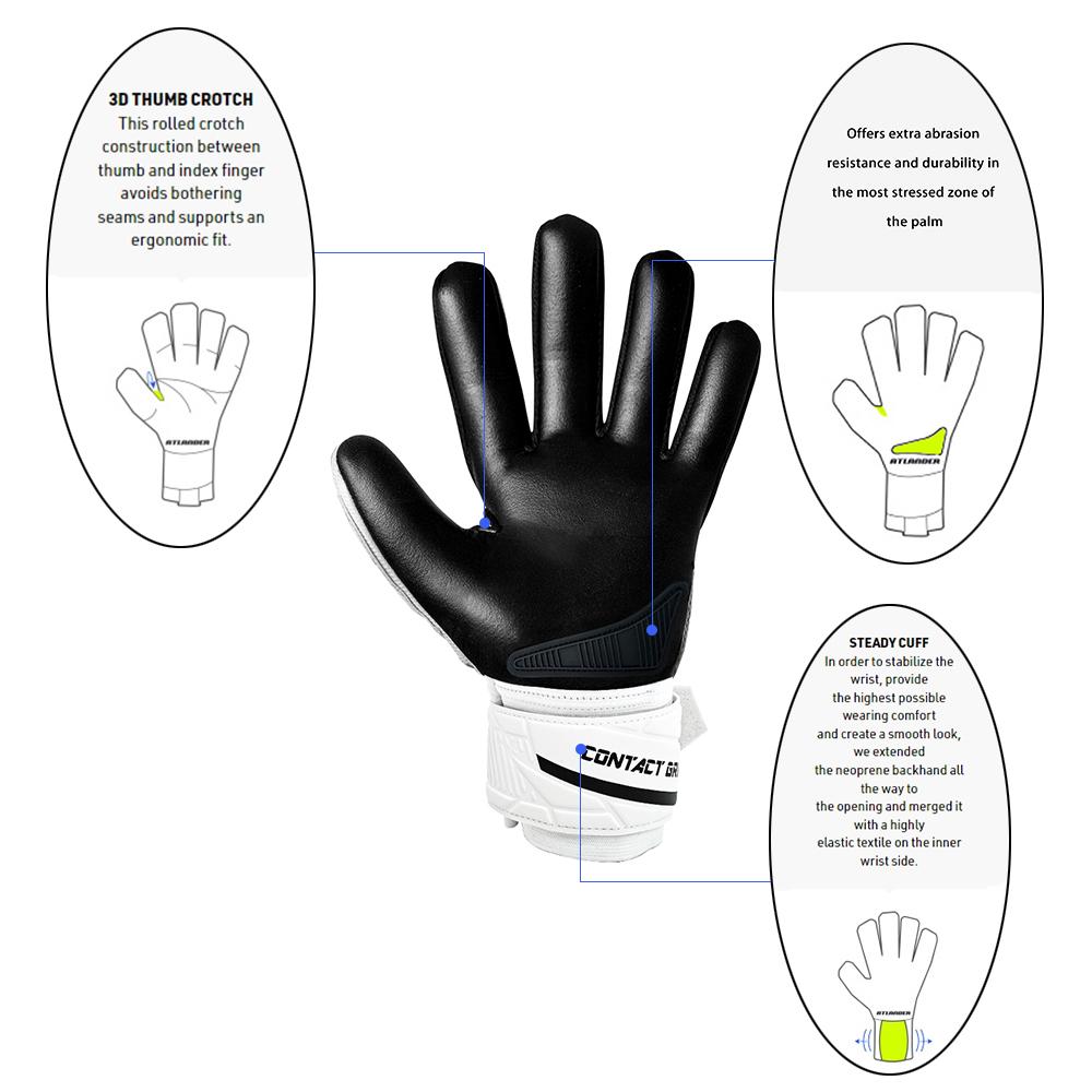 Goalkeeper Gloves Latex Football Wrist Strap Kids Adults Anti-Slip Protection Soccer Strong Grip Match Training Goalie Glove