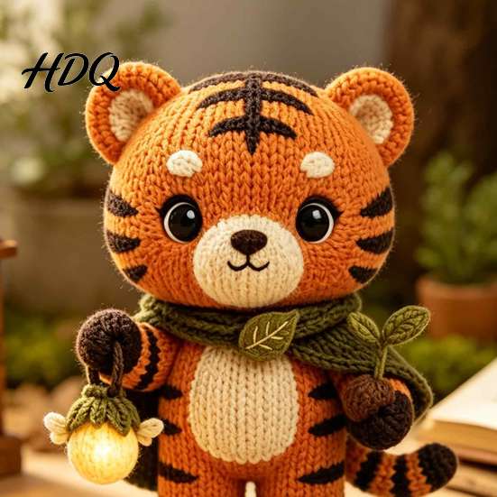 Charming Collectible Doll Handmade Knitted for Kids Soft Crochet Forest Animal Plush Toy Healing Gift Friends Cute Hand Woven Stuffed Doll,