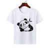 Cartoon Cute Animal Panda Tshirt Modal Casual Family Wear Class Clothes Short Sleeve Round Neck Childrens Summer polyester