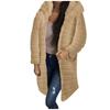Women's Fashion Long Sleeve Plush Waistcoat Faux-Fur Hoodie Top Coat Outwear