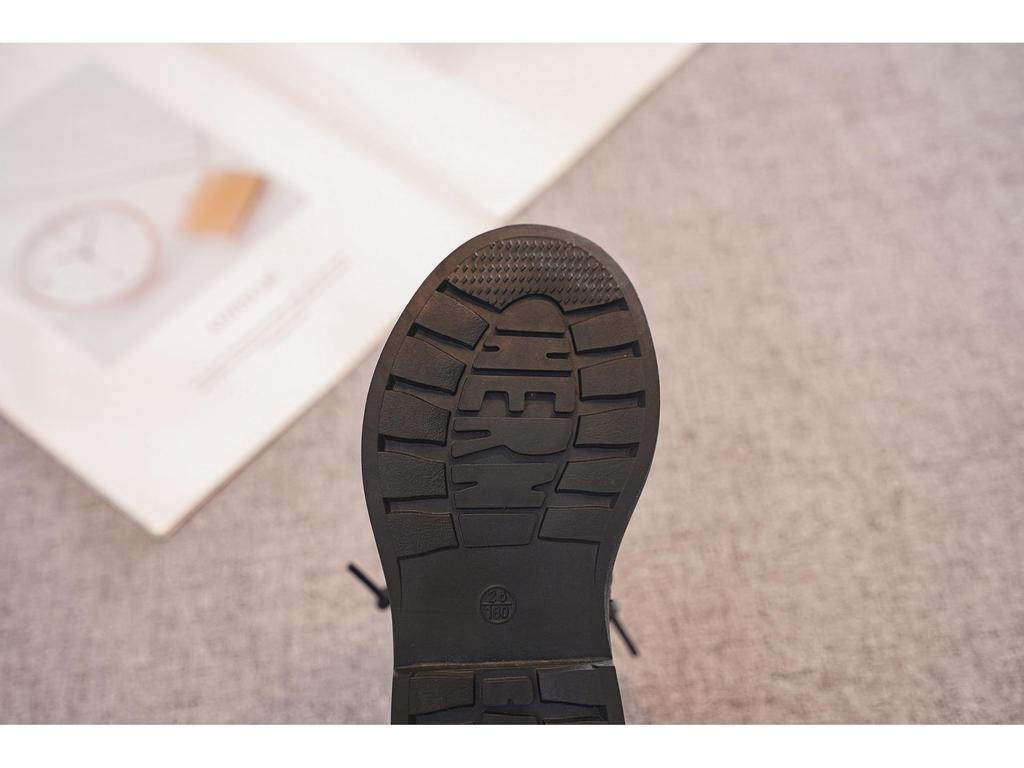 Dr. Infantil. Botas Negras Martens - Estilo Británico, Forradas de Lana, Botines Cortos para Niños Primavera/Otoño