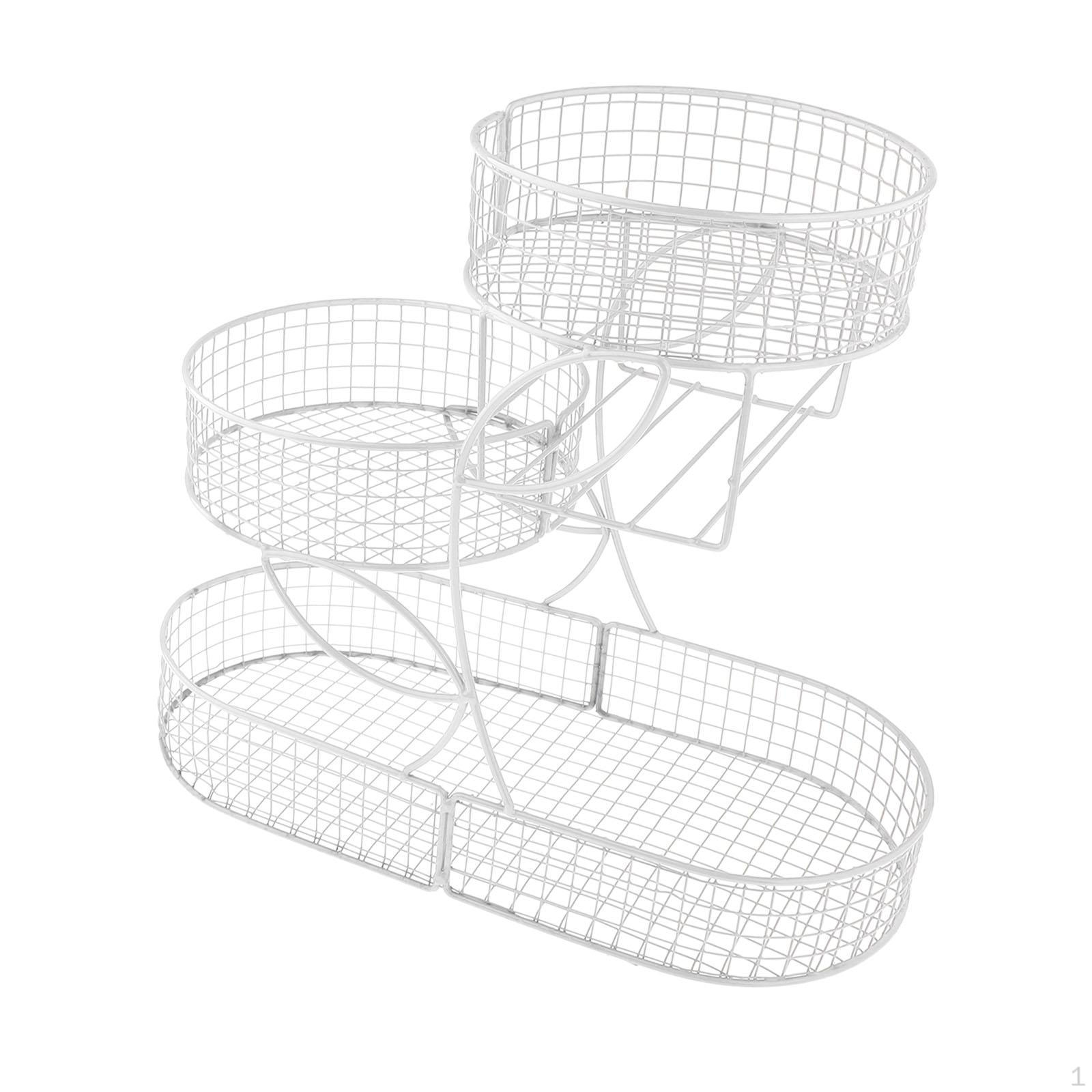 

3-х уровневая подставка для фруктов, металлический органайзер для овощей и закусок белый