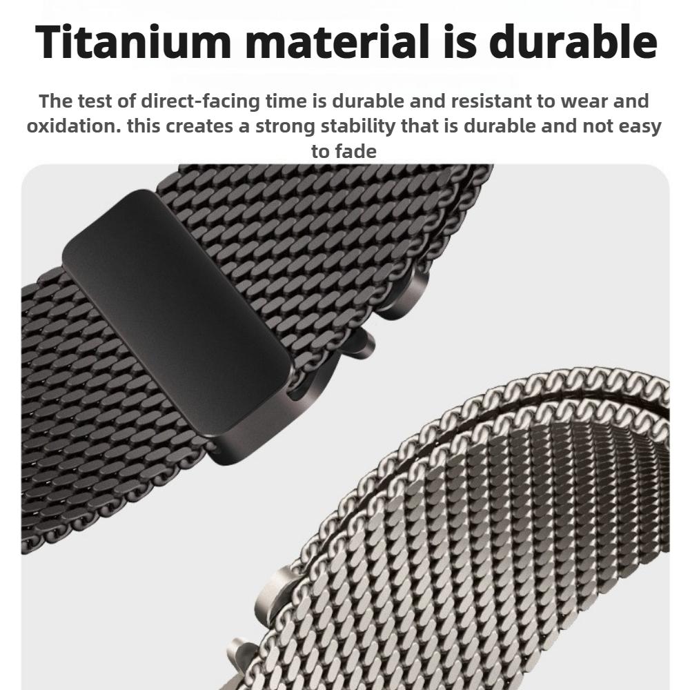 20mm 22mm Titanium Parachute Buckle Strap for Huawei Watch GT5 5Pro GT4 3 2e 46mm Luxury Milanese Bracelet for Samsung Galaxy Watch 7 6 5 4 Metal Band