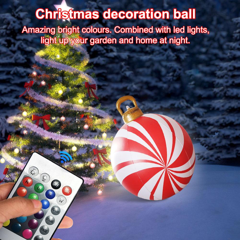 PVC Giant Inflatable Christmas Balls 60cm Big Large Christmas Balls Waterproof Christmas Ballons Christmas Outdoor Decorations