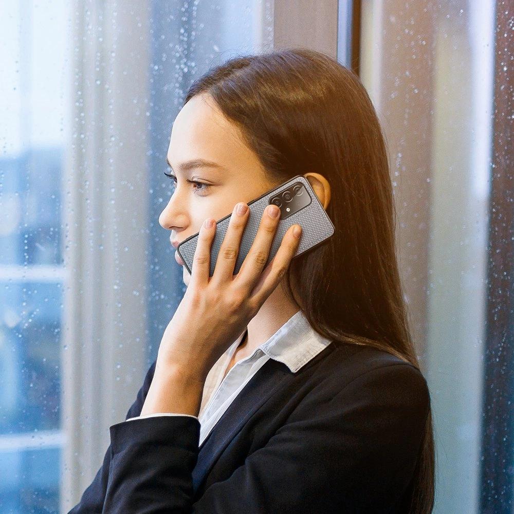 Dux Ducis Fino Case Cover Covered with Nylon Material Samsung Galaxy A72 4G Grey