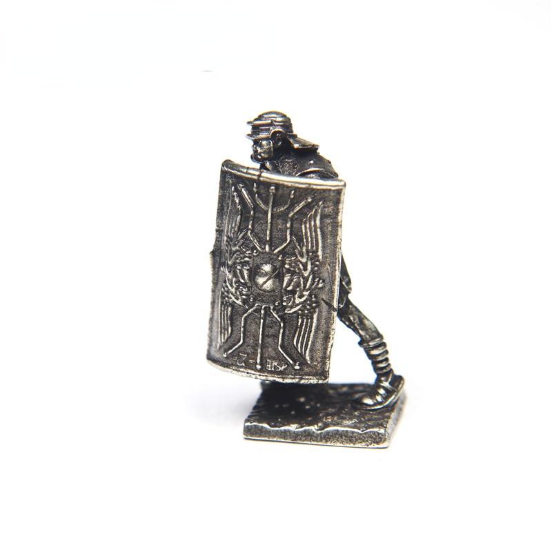 Metal Bakır Roma Lejyoneri Okçu Kalkan Asker Figürleri Minyatürler Masaüstü Oyun Süslemeleri Oyuncak Süs Hediye