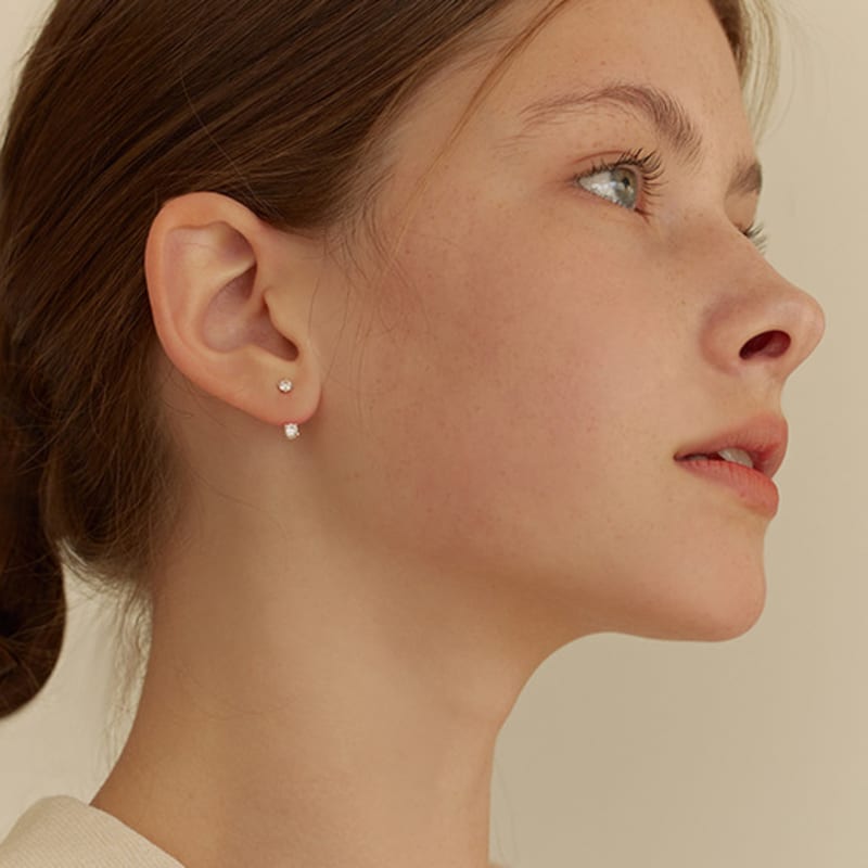 Lewe Two way clear earring