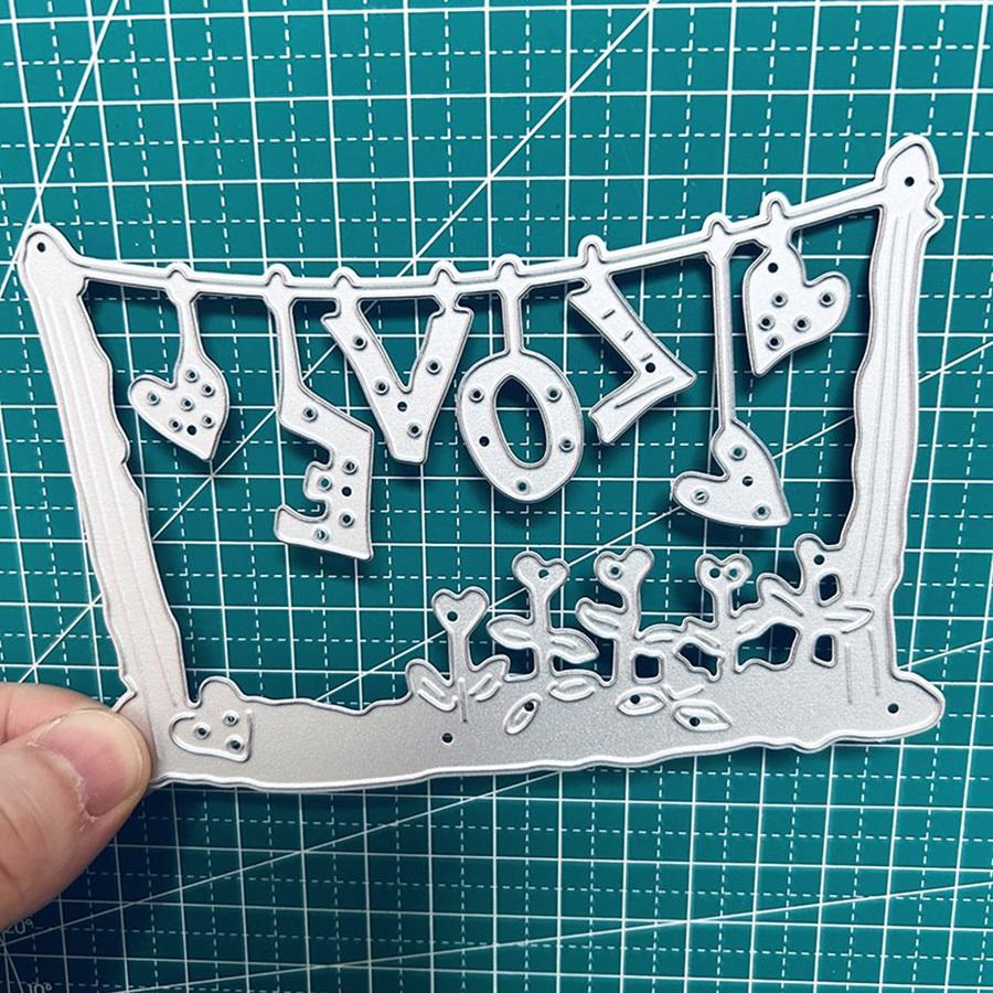 Hanging LOVE Word Metal Cutting Dies Stencils for Scrapbooking/Photo Album Decorative Embossing Paper Cards Crafts