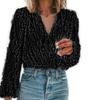 European & American V-Neck Sequin Women's Fashion Top