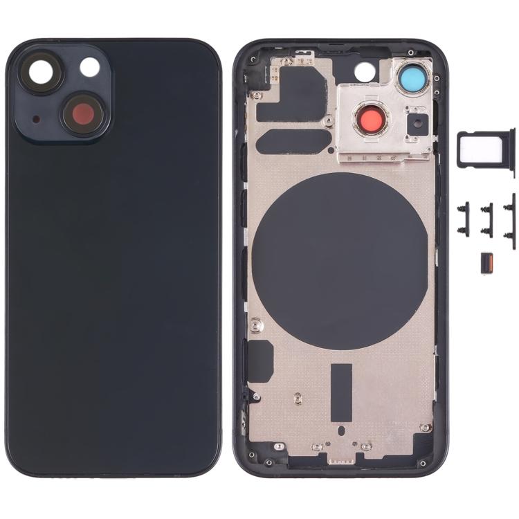 

Back Housing Cover with SIM Card Tray & Side Keys & Camera Lens for iPhone 13 Mini чорний