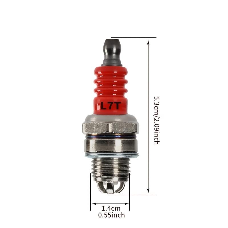 L7T 3 Electrodes Red Spark Plug 2 Stroke Engine Replacement Parts Fit Chainsaw Hedge Trimmer Leaf Blower Garden Power Tools 1/4P