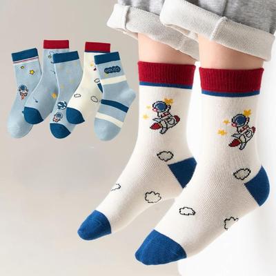 5 Ζεύγη Παιδικές Ζεστές Μεσάτες Κάλτσες Μικρός Αστροναύτης Δεν Ξεθωριάζουν Άνετες Κάλτσες Σχολείου Άνιμε Ρούχα Για Φθινόπωρο 1-14 Ετών