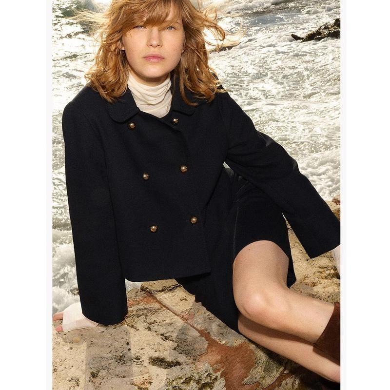 Fall and Winter New Women's Clothing French High Waist Trendy A- Line Skirt 1265873 Double Breasted Outwear 1263197