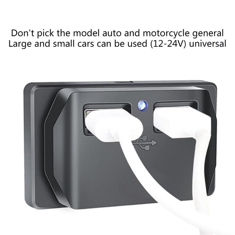 3.1A 12-24V Twin USB Port Fast Chargers Socket Power Outlet Panel for Car RVs