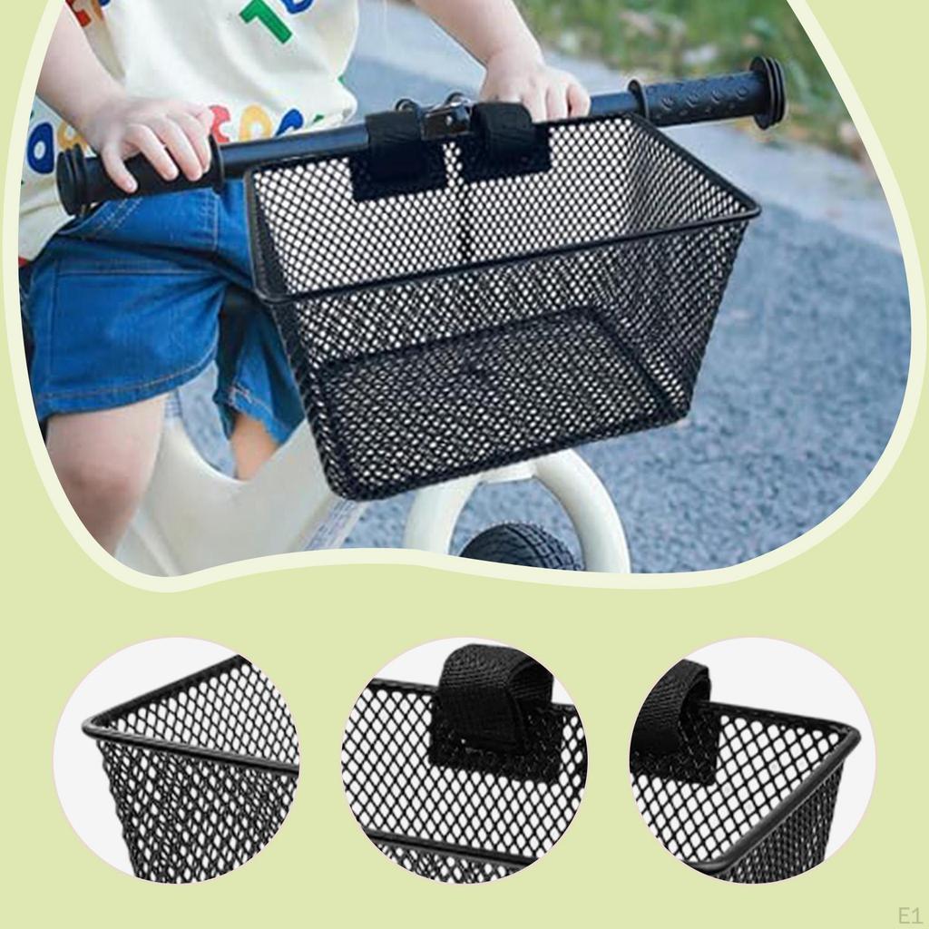 Kids Bike Basket Front Decoration Carrier Handlebar for Biking Accessory