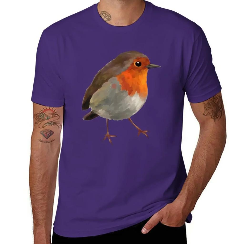 Robin T-Shirt Sommeroberteile Tierdruck für Jungen Herren-T-Shirt