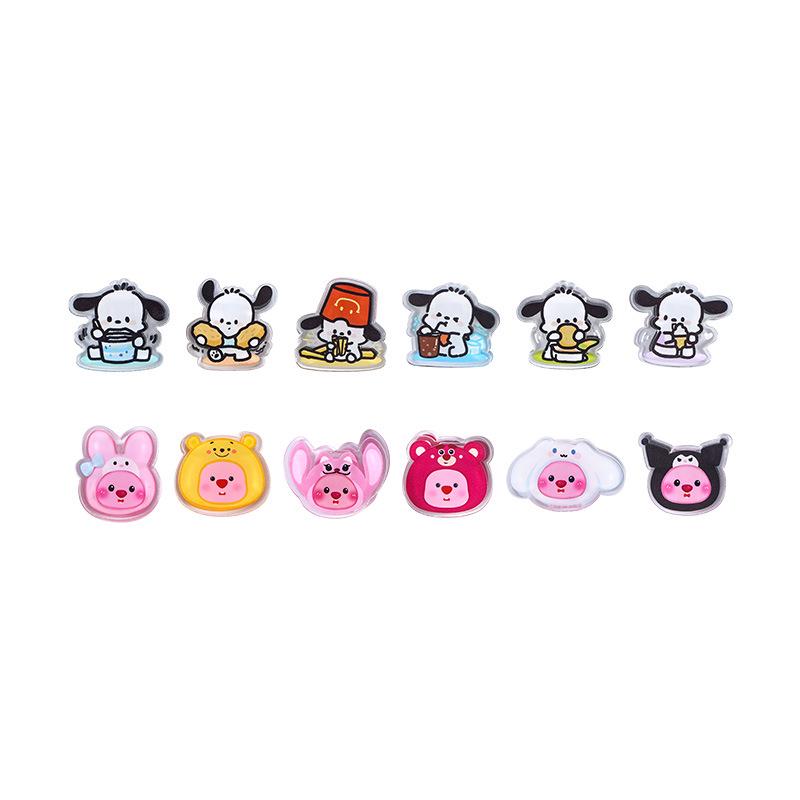Cute Cartoon Double-Sided Acrylic Memo Clips - Transparent Small Stationery Clips for Journals and Office Bills
