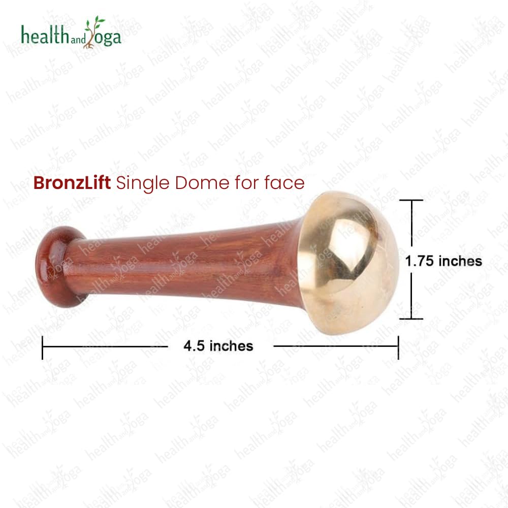 HealthAndYoga™ BronzLift Face Massager - Ayurveda Benefits of Bronze - Skin Luster (Single Dome)