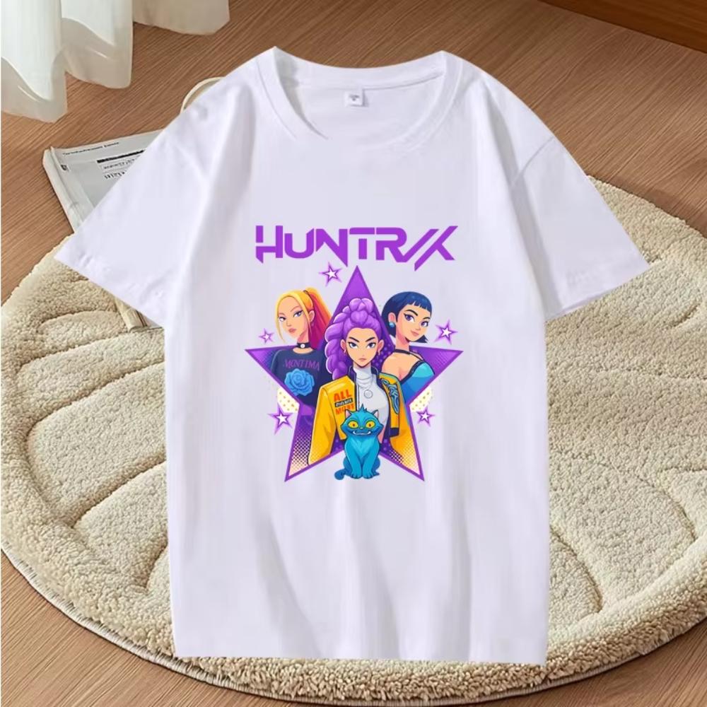 New Pop Demon Hunters Girls Graphic T Shirts Men Women Oversized Cotton Fashion Anime Short Sleeve Summer Print Unisex Tops