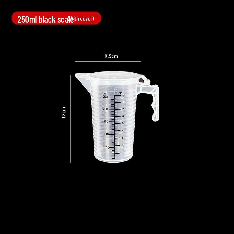 250ml Food-Grade Plastic Measuring Beakers with Lids, 10-Pack