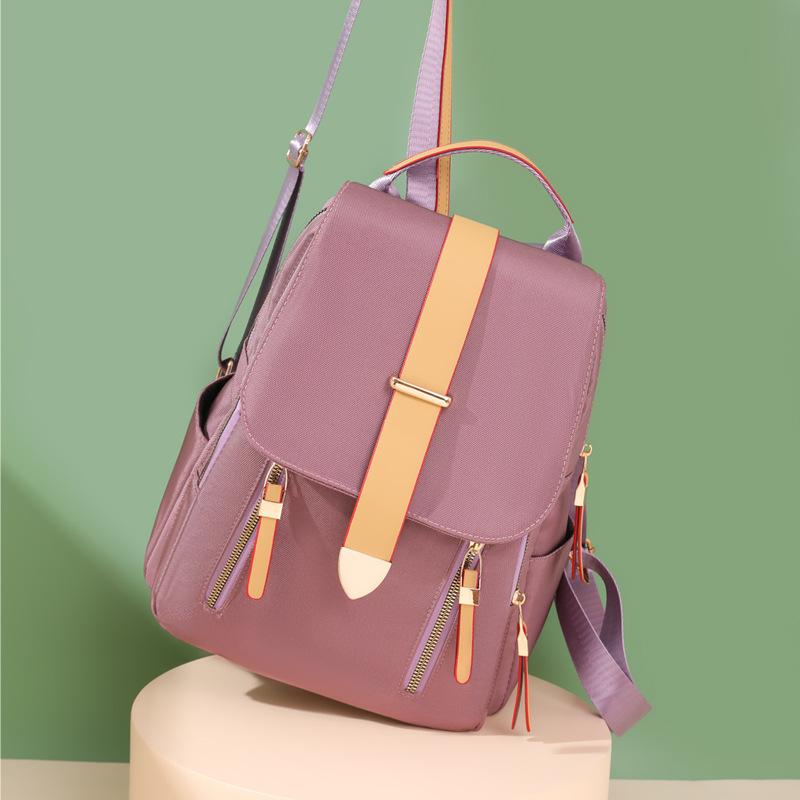 

Large Capacity Oxford Cloth Women s Backpack, New Casual Travel Bag, Simple Temperament Backpack, Fashionable Korean Version Backpack рожевий