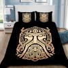 Viking Northern Germanic Culture Wolf Celtic Mystical Symbol Bedding Set Comforter Bed Home Decor Single Double Large Size