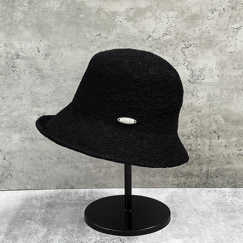 Small Crimped Brim Knitted Fisherman'S Hat Children Spring And Autumn Playful Top Hat Showing Small Face Foldable Basin Hat