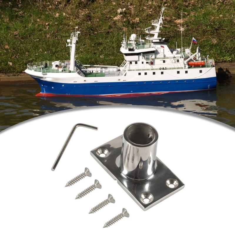 Stainless Steel Flange Base Heavy Duty Rail Floor Flange Pipe Support Flange Holder for Yacht Handrail with Screw Wrench