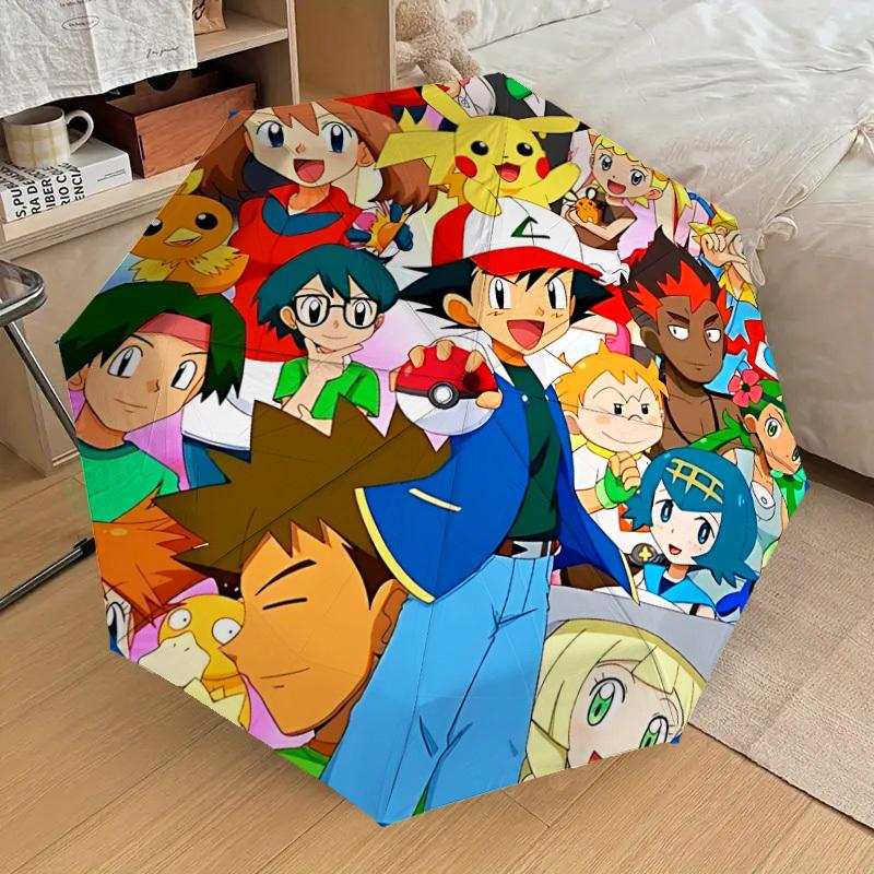 1pc Pokemon Characters Automatic Folding Umbrella, Casual Outdoor Accessory, Birthday Festival Gift yy251126220