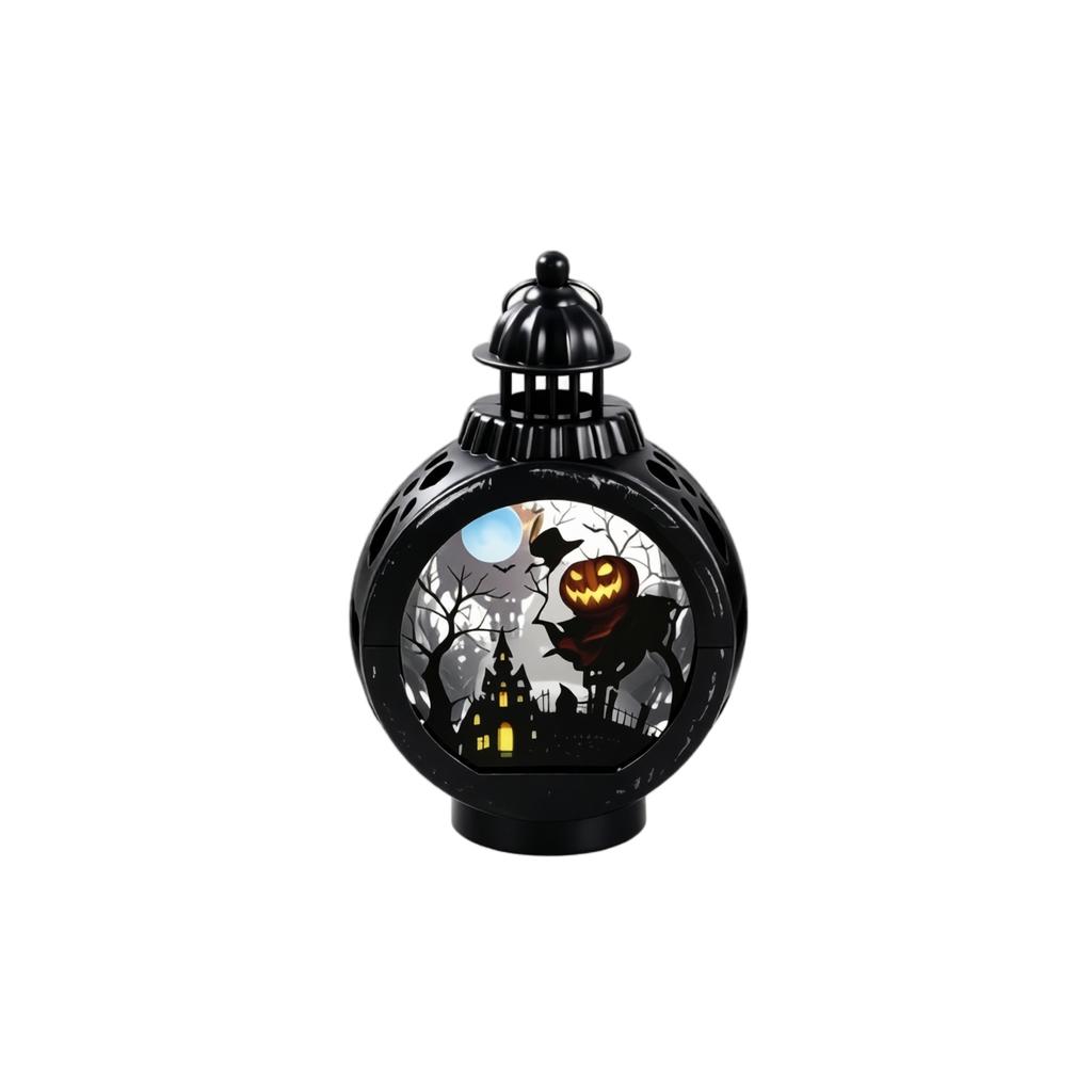 Halloween LED Lantern Electronic Candle Light Battery Operated Tabletop Night Light Pumpkin Design Party Decoration Indoor Outdoor Use