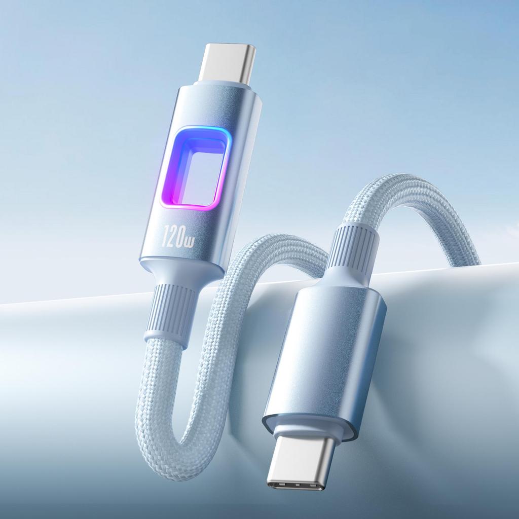 Double Type-C 120W Fast Charging Cable for Apple 15/16, Huawei, Xiaomi Laptops - 6A Compatible