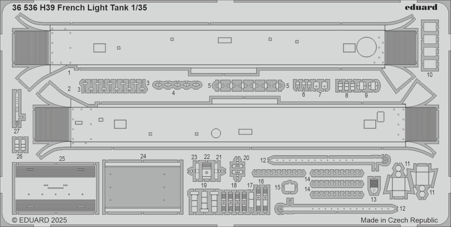 

Эдуард Французский легкий танк H39 Фототравление Пластиковые детали модели EDU36536 1/35 (для Тамии) (танк)