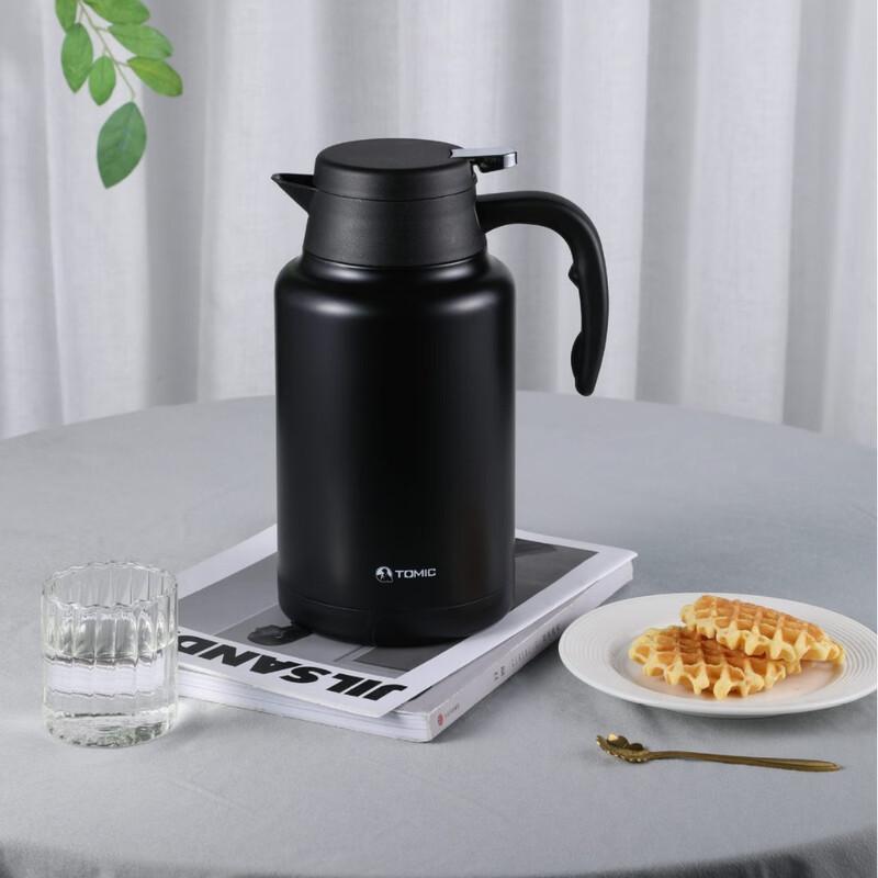 MRSIKEY 2L Double-Layer Stainless Steel Press-Type Vacuum Flask