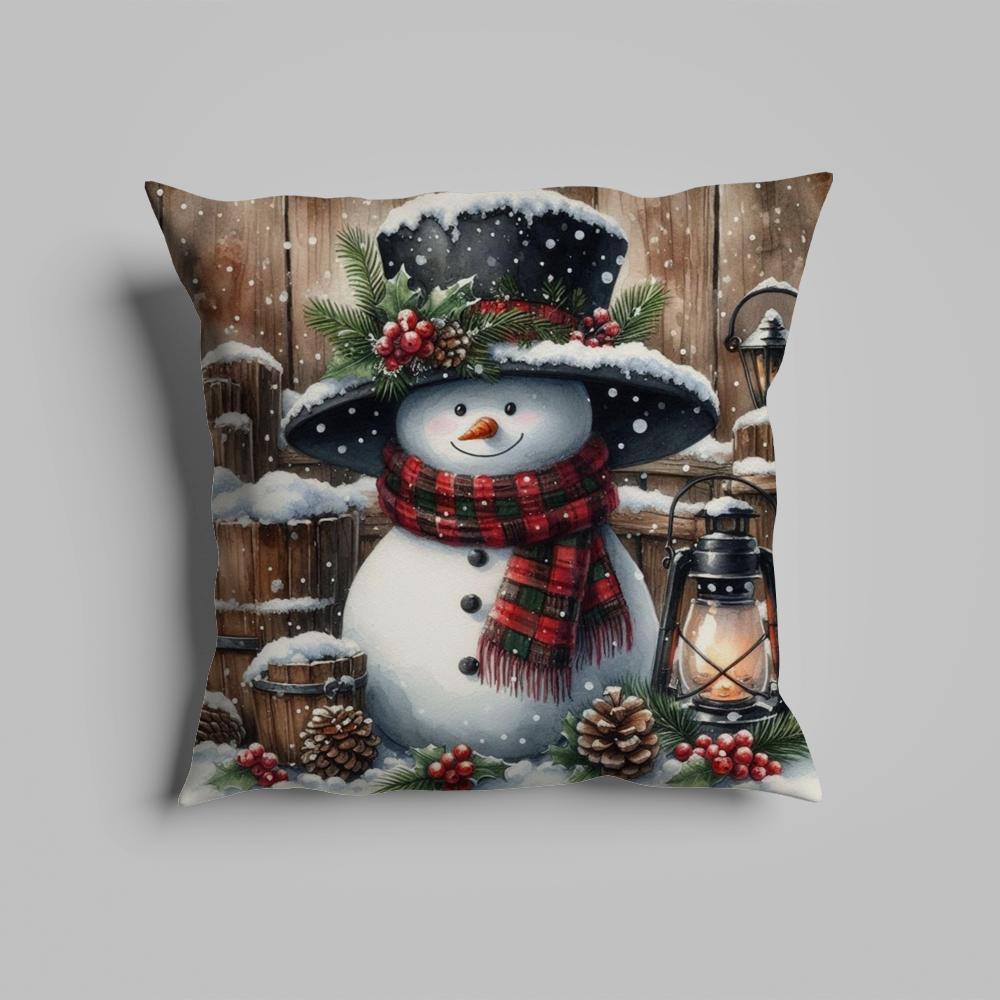 Pillow Case Luxurious Home Office, Sofa Decorative Multi Sized Car Seat Cushions, Pillowcases Retro Snowman Cute