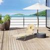 Foldable Sun Lounger, Beach Chaise Lounge with Reading Hole, Arm Slots, 5-Position Adjustable Backrest, Side Pocket, Pillow for Garden, Beach