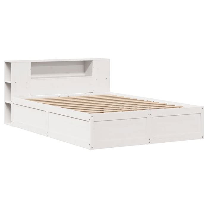 VidaXL Cadre de lit sans matelas blanc 120x190 cm bois de pin massif, lit, cadre de lit en bois massif, meuble de chambre à 3323429