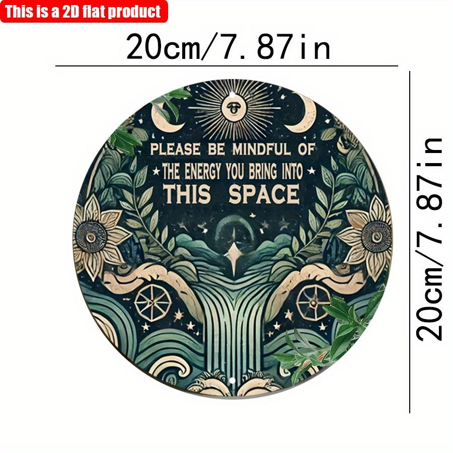 

2D плоский 20*20 см 1 шт. Пожалуйста, помните о той энергии, которую вы привносите в это пространство. Деревянное украшение, античный цветочный и лунный дизайн. Бар, кафе, спальня, задний двор. 20*20cm