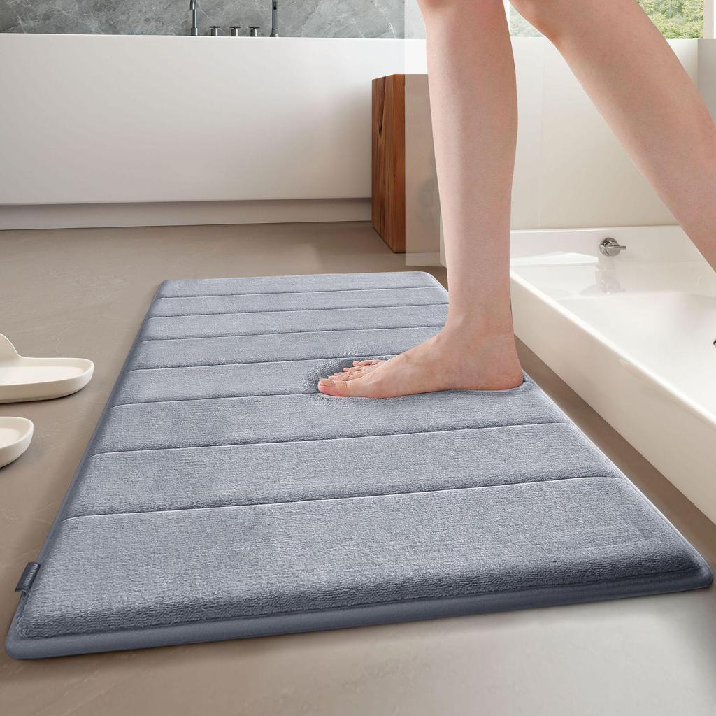Enhanced Memory Foam Non-slip Bathroom Mat - Absorbent, Machine Washable Toilet Floor Rug